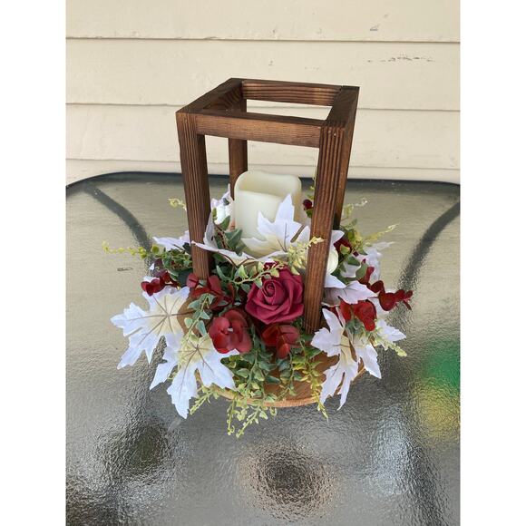 Fall Lantern Centerpiece – Rustic Wood Farmhouse Table Decor for Thanksgiving - Picture 5 of 5